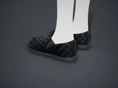 Black Leather Shoes Style 2 Low-poly 3D model