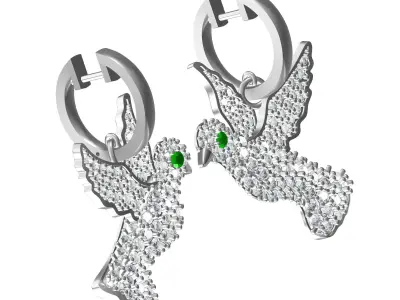 Dove Of Peace Bird Earring  3D print model