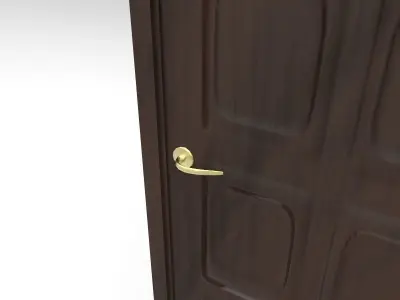 Door with Knob Free low-poly 3D model