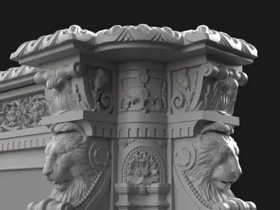 CNC Fireplace Sculpted Ornament set vol 1 3D print model