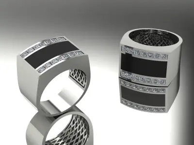Jewelry Mens Ring Gold 3D print model 3