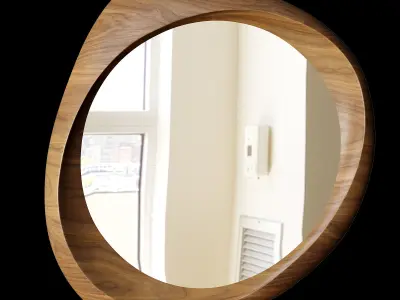 Wood Mirror Low-poly 3D model