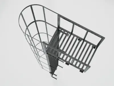 Fire Escape Stairs 3D model
