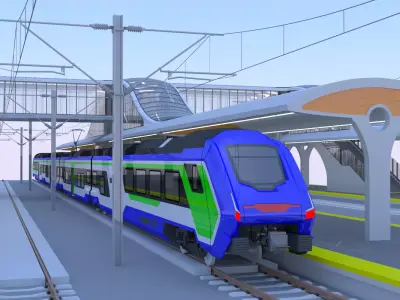 Station with Hitachi HTR 412 II 3D model