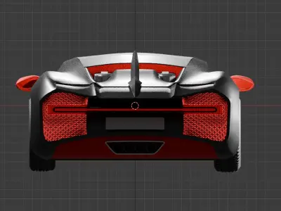Bugatti chiron with clean quad topology Low-poly 3D model