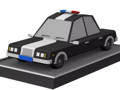 Low Poly Police Car Low-poly 3D model