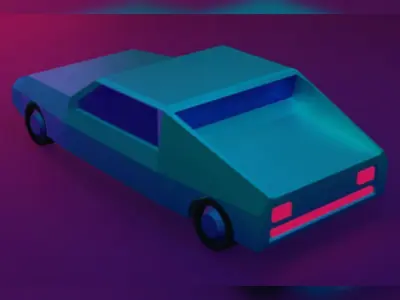 Low Poly Neon Car 3D model