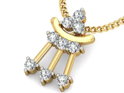 Solitaire Women Pendant 3dm STL OBJ FBX Renders Details 3D print model 25
