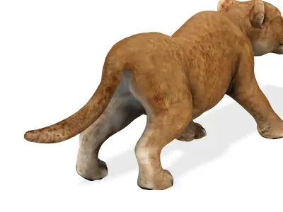 LION CUB CUP Lioness FELINE CAT Low-poly 3D model