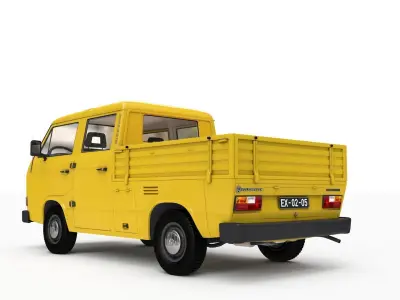 Volkswagen Transporter T3 Pickup Double Cab 1980 3D model