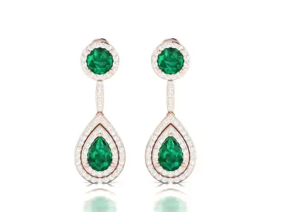 Women earrings 3D print model 6
