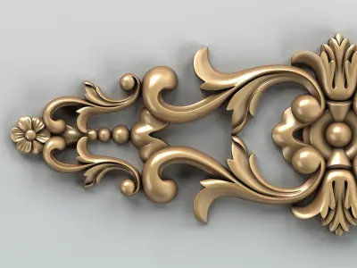 Carved decor horizontal 005 3D model