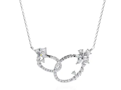 Diamond Necklace 360 animation renders 3dm stl details 3D print model