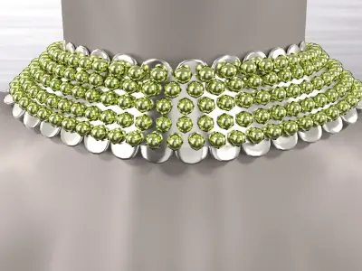 Collar accessories w beads 3D model