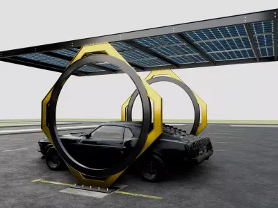 Modern Solar Carport-TEZCAN-Type-1 3D model
