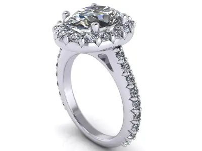 Pav Oval Wedding Ring  3D print model