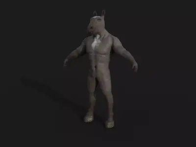 Horse man Creature Model with PBR n Arnold Textures n Xgen Fur Low-poly 3D model