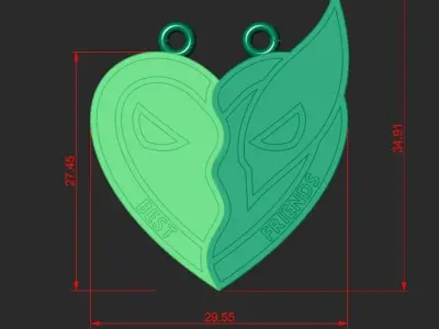 DEADPOOL AND WOLVERINE PENDANT Printable Model Free 3D print model