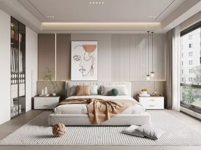 Modern luxury bedroom  6 3D model