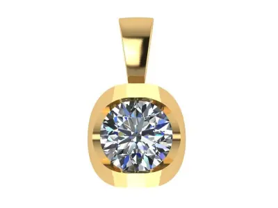 Half bezel wave pendant 3D print model