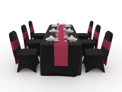 Banquet Table and Chair 131 3D model