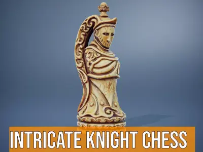Intricate Knight Chess Piece model pack Low-poly 3D model