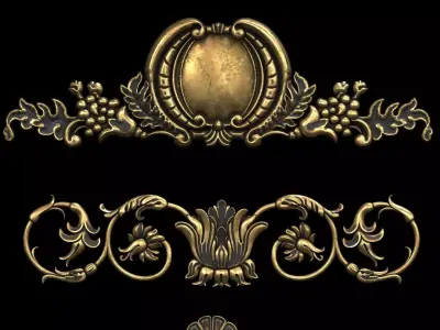 Collection Of Classical Ornaments   Low-poly 3D model