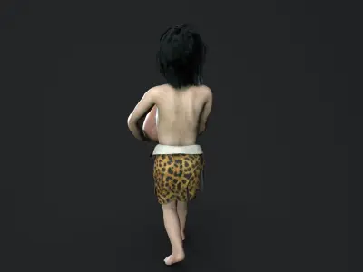 hominid child Low-poly 3D model
