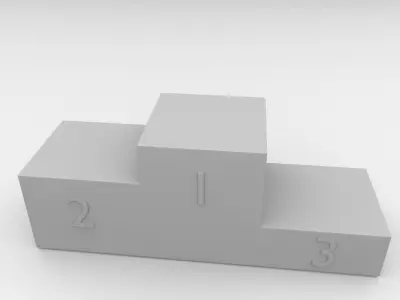 Podium cube with numbers 3D model