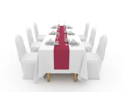Banquet Table and Chair 111 3D model
