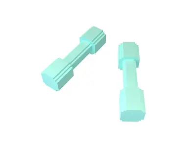 Voxel Style DumbBell v1 007 Low-poly 3D model