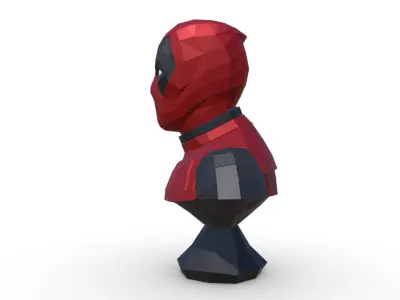 Deadpool low poly bust 3D print model