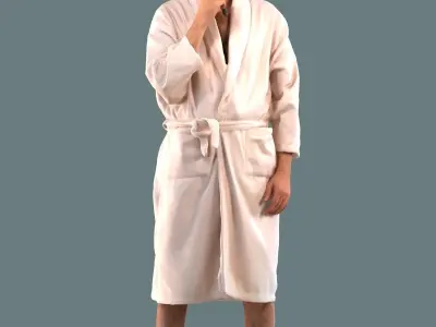 Set of 3D men at the gym and spa 3D model