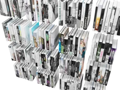Books 150 pieces 4-8-2 Low-poly 3D model