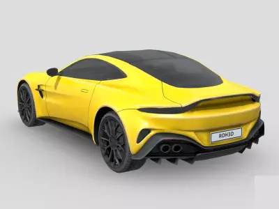 Low Poly Car - Aston Martin Vantage Low-poly 3D model