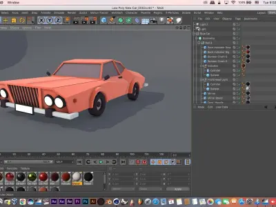 Sports Car - Low Poly  Low-poly 3D model