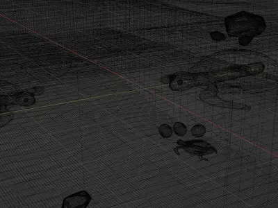 Stylised Cartoony Turtles on Beach 3D model