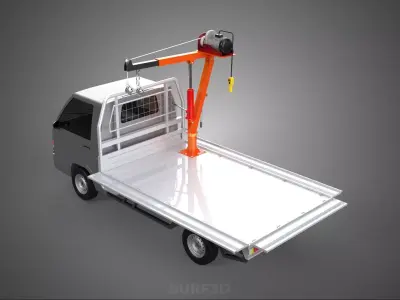 WIDE DECK JIB CRANE LIFT HOIST MOTOR WINCH HOOK TRUCK PICKUP CAR 3D model