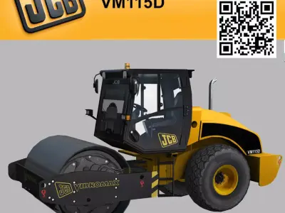 Compactor JCB Vibromax VM115 2012 Low-poly 3D model