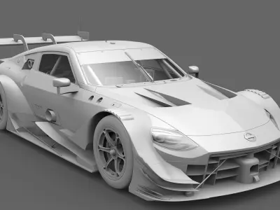 Nissan Z400 GT500 Super GT 2022 2023 Nismo Exterior Interior Low-poly 3D model