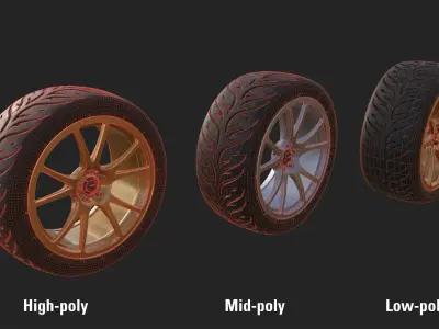 Konig Freeform 18x9 PCD 5x100 with Federal 595 RS 265 35 Low-poly 3D model