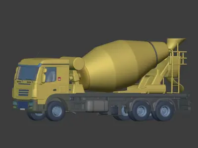 Generic Cement Mixer Truck - Concrete Mixer 3D model
