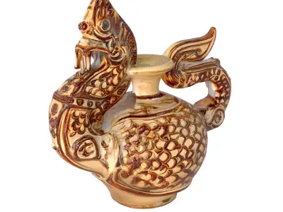 Antique Thai Dragon Motif Pot 3D model