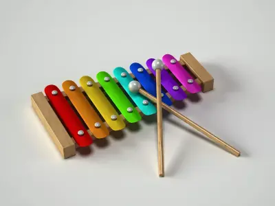 Xylophone colorful 3D model