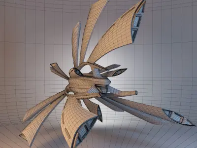 Spaceship Crow Concept Low-poly 3D model