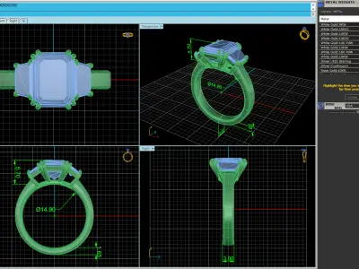 Double Prongs Woman Ring 3D print model