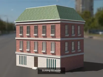 Palace building with solar panels 3D Model Collection