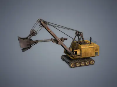Electric Rope Shovel Low-poly 3D model