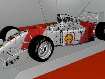 Mclaren MP4 6 with scene Free 3D model