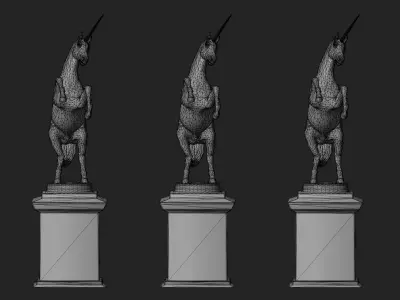 Unicorn Statues Low-poly 3D model